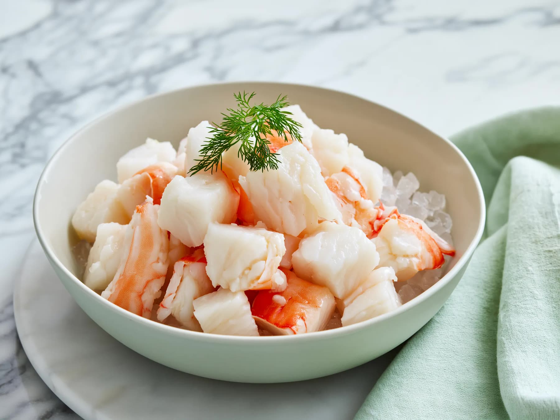 Мясо краба, подготовленное для ресторанной подачи